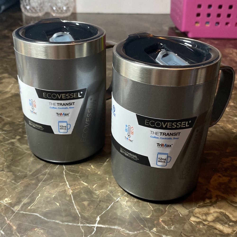 NWT pair of Ecovessel triple insulated “the transit” for coffee,cocktails,beer